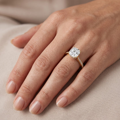 Becky Hidden Halo Cathedral Cushion Diamond Engagement Ring in Platinum - lifestyle.jpg