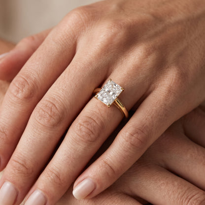 Sadie Cathedral Solitaire Radiant Diamond Engagement Ring in Yellow Gold - lifestyle.jpg