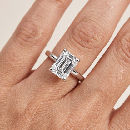 Sadie Cathedral Solitaire Emerald Diamond Ring in Silver - lifestyle.jpg