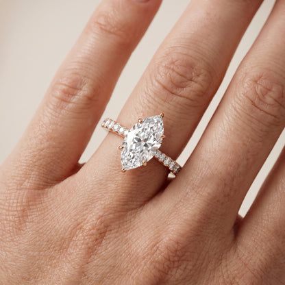 Gia Hidden Halo Pavé Marquise Diamond Ring in Rose Gold - lifestyle.jpg