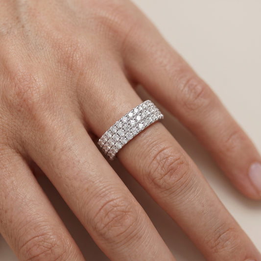 Fiona Pavé Round Diamond Anniversary Ring in White Gold - lifestyle.jpg