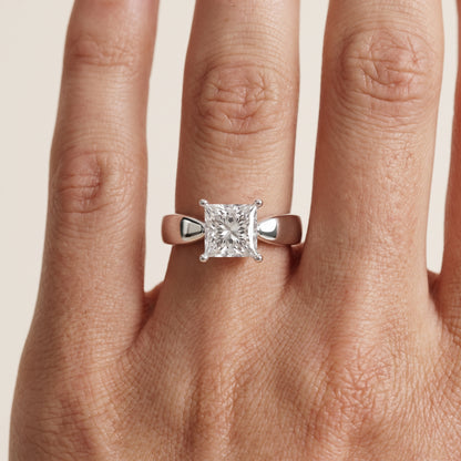 Talia Solitaire Twist Princess Diamond Engagement Ring in Platinum - lifestyle.jpg