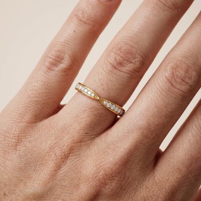 Imogen Tapered Riviera Round Diamond Eternity Band in Yellow Gold - lifestyle.jpg