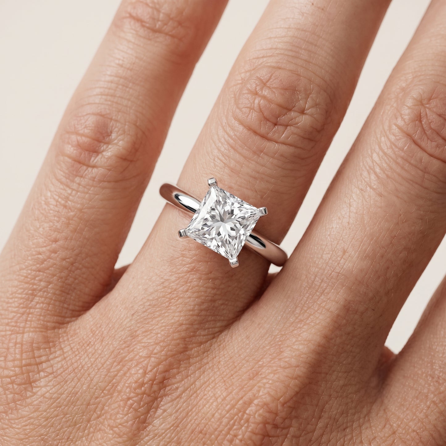 Wren Solitaire Princess Diamond Ring in White Gold - lifestyle.jpg