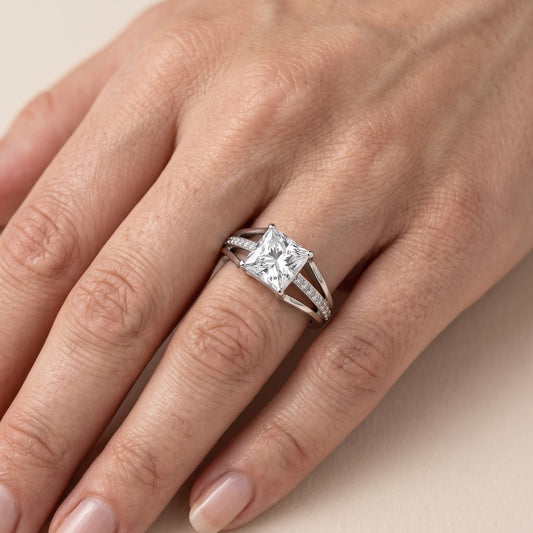 Lucinda Split Shank Princess Diamond Engagement Ring in Platinum - lifestyle.jpg