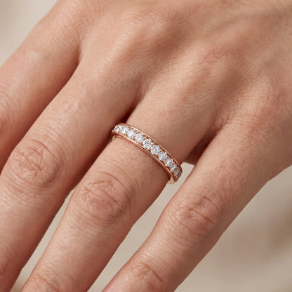 Juniper Classic Pavé Round Diamond Eternity Band in Rose Gold - lifestyle.jpg