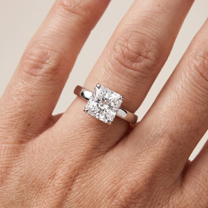 Lara Hidden Halo Radiant Diamond Engagement Ring in Platinum - lifestyle.jpg