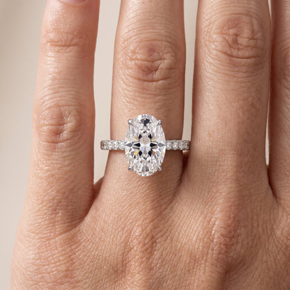 Ione Solitaire Pavé Oval Diamond Engagement Ring in Platinum - lifestyle.jpg