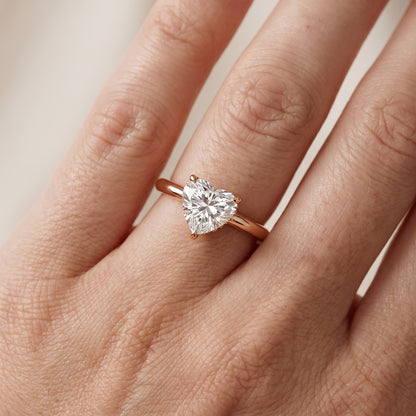 Amaya Hidden Halo Heart Diamond Ring in Rose Gold - lifestyle.jpg