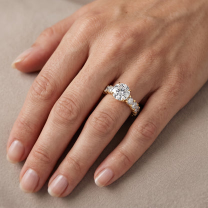 Katarina Statement Pavé Round Diamond Engagement Ring in Platinum - lifestyle.jpg