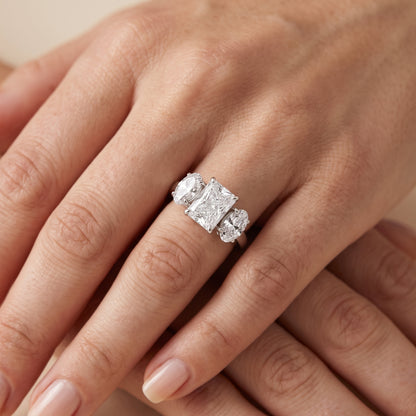 Lila Three-Stone Radiant Diamond Engagement Ring in Platinum - lifestyle.jpg