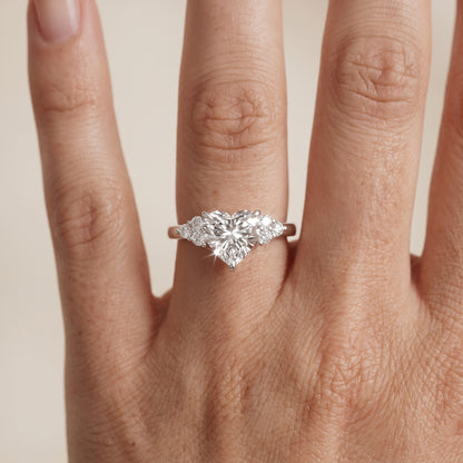 Anya Sidestone Cluster Heart Diamond Ring in White Gold - lifestyle.jpg