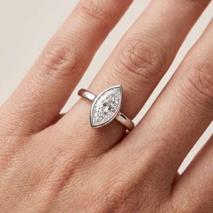 Jolie Bezel Solitaire Marquise Diamond Engagement Ring in Silver - lifestyle.jpg