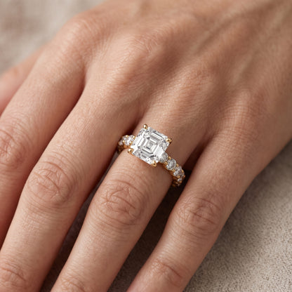Leta Infinity Pavé Asscher Diamond Engagement Ring in Platinum - lifestyle.jpg