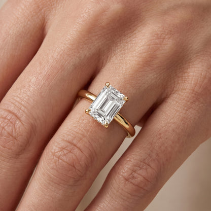 Amaya Hidden Halo Emerald Diamond Engagement Ring in Yellow Gold - lifestyle.jpg