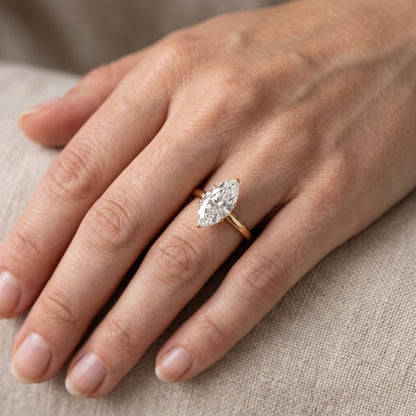 Serena Blossom Marquise Diamond Solitaire Ring in Yellow Gold - lifestyle.jpg