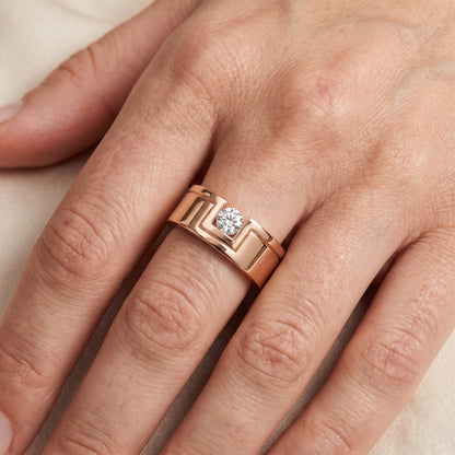 Georgina Bezel Round Diamond Wedding Band in Rose Gold - lifestyle.jpg