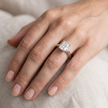Kaia Solitaire Radiant Diamond Engagement Ring in Platinum - lifestyle.jpg