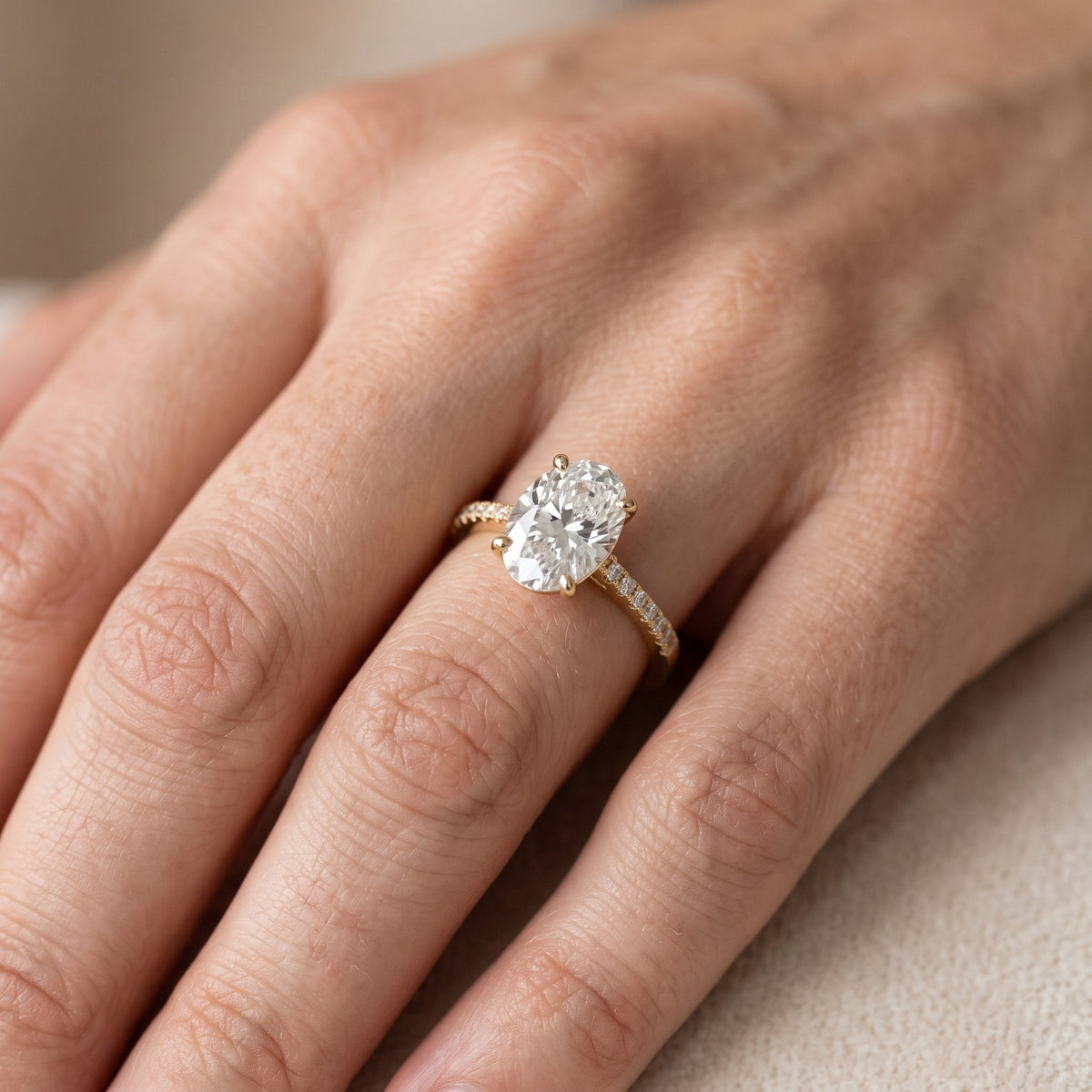 Meg Pavé Oval Diamond Engagement Ring in Rose Gold - lifestyle.jpg