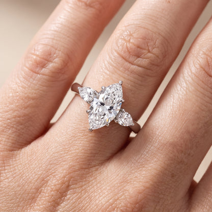 Phoebe Three-Stone Marquise Diamond Ring in White Gold - lifestyle.jpg