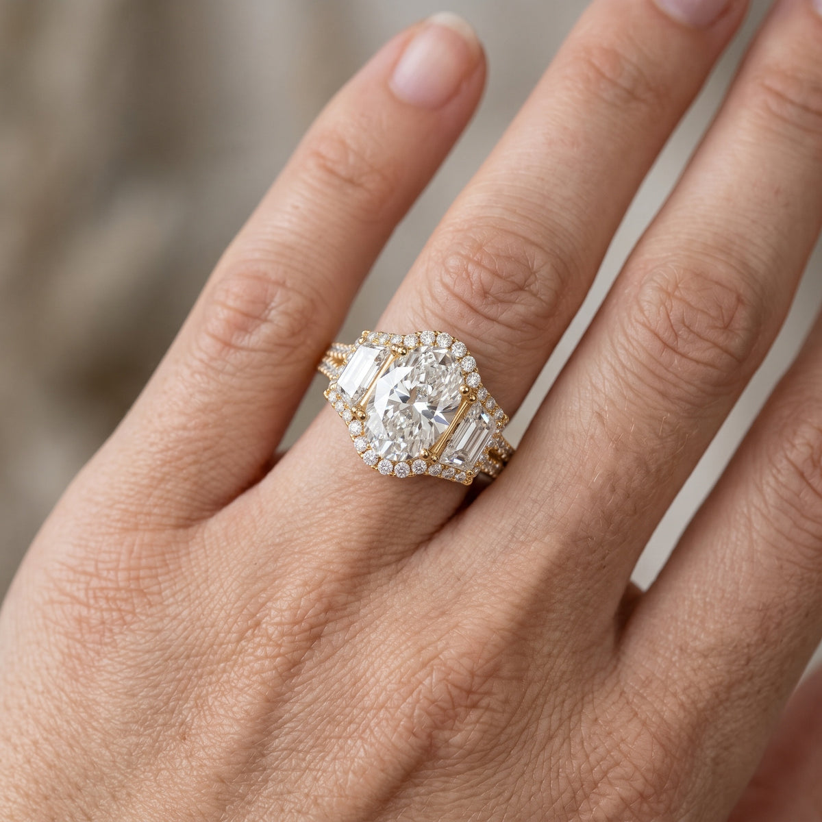 Oakley Three-Stone Split Shank Oval Diamond Engagement Ring in White Gold - lifestyle.jpg