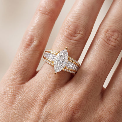 Halle Channel Set Baguette Accent Marquise Diamond Engagement Ring in Yellow Gold - lifestyle.jpg