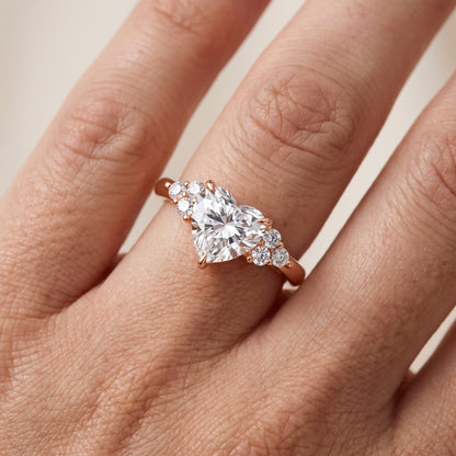Anya Sidestone Cluster Heart Diamond Ring in Rose Gold - lifestyle.jpg