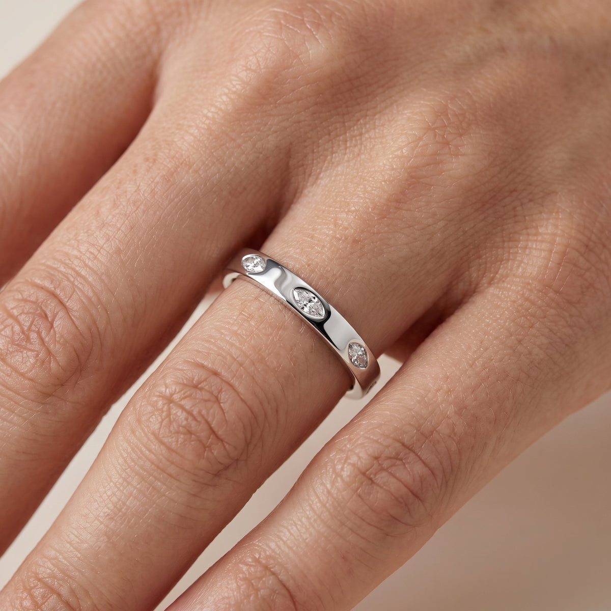 Samira Bezel Marquise & Round Diamond Eternity Band in White Gold - lifestyle.jpg