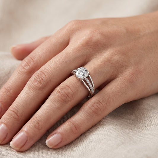 Lucinda Split Shank Round Diamond Engagement Ring in Platinum - lifestyle.jpg