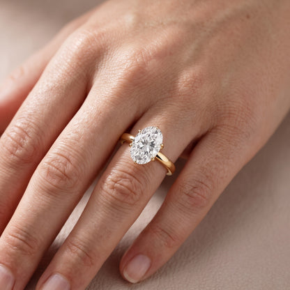 Serena Blossom Solitaire Oval Diamond Engagement Ring in Yellow Gold - lifestyle.jpg
