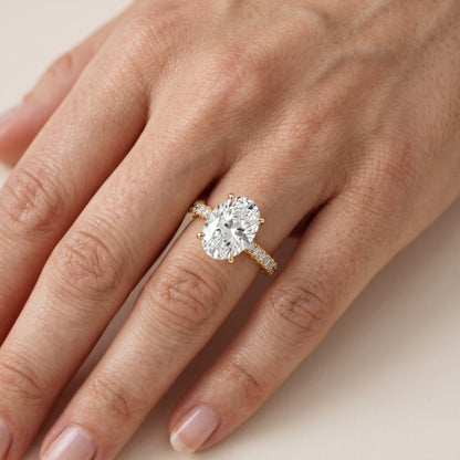 Iona French Pavé Oval Diamond Engagement Ring in Yellow Gold - lifestyle.jpg