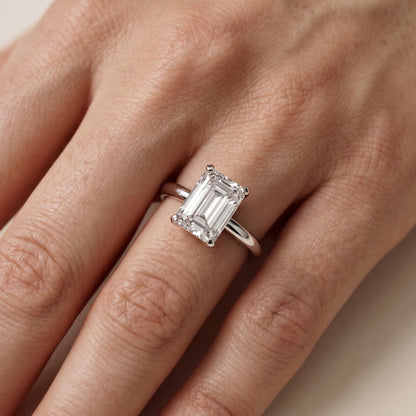 Wren Solitaire Emerald Diamond Ring in Platinum - lifestyle.jpg