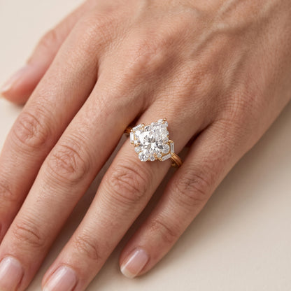 Lyla Deco Halo Pear Diamond Engagement Ring in Platinum - lifestyle.jpg