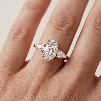 Mirabel Three-Stone Oval Diamond Engagement Ring in Rose Gold - lifestyle.jpg