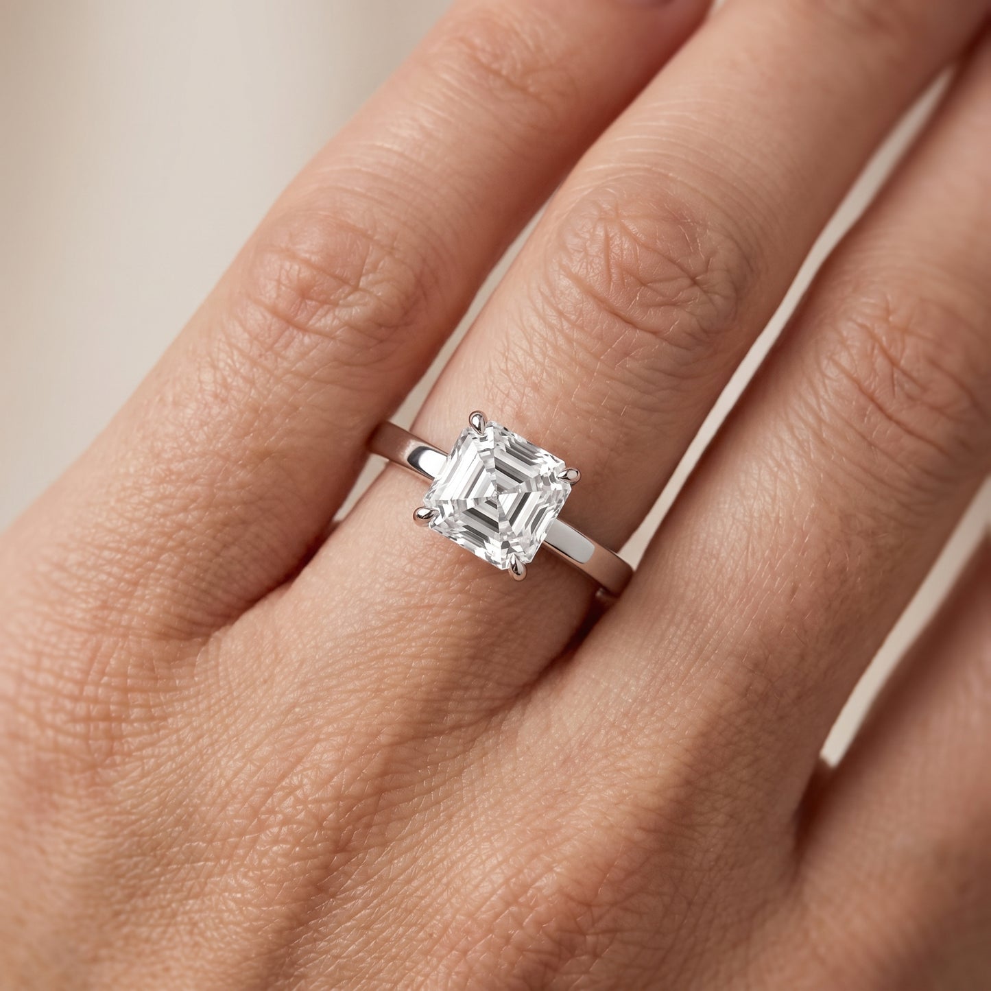 Kaia Solitaire Asscher Diamond Ring in Platinum - lifestyle.jpg