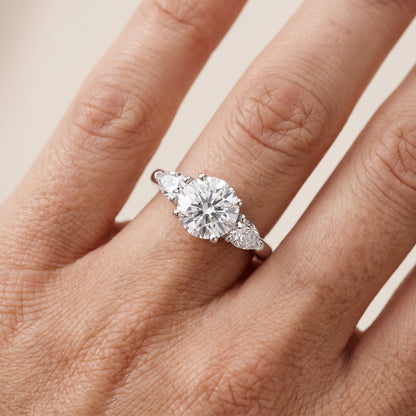 Mirabel Three-Stone Round Diamond Engagement Ring in Silver - lifestyle.jpg