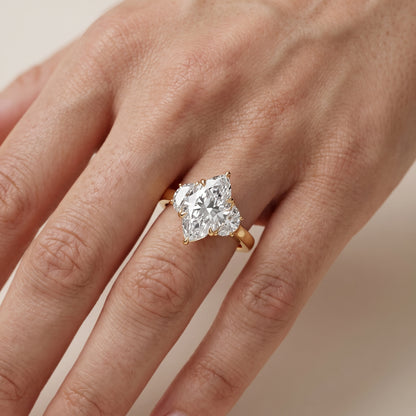 Romy Three-Stone Marquise Diamond Engagement Ring in Yellow Gold - lifestyle.jpg