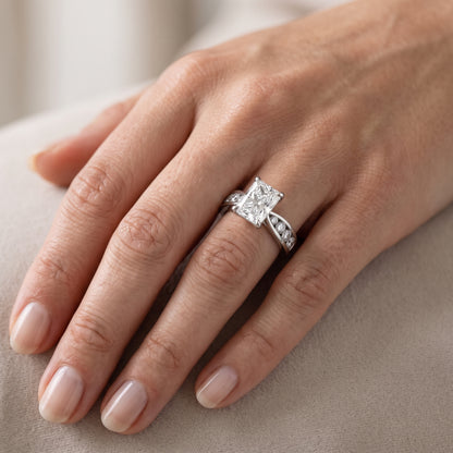 Rosalie Channel Set Sidestone Radiant Diamond Engagement Ring in White Gold - lifestyle.jpg