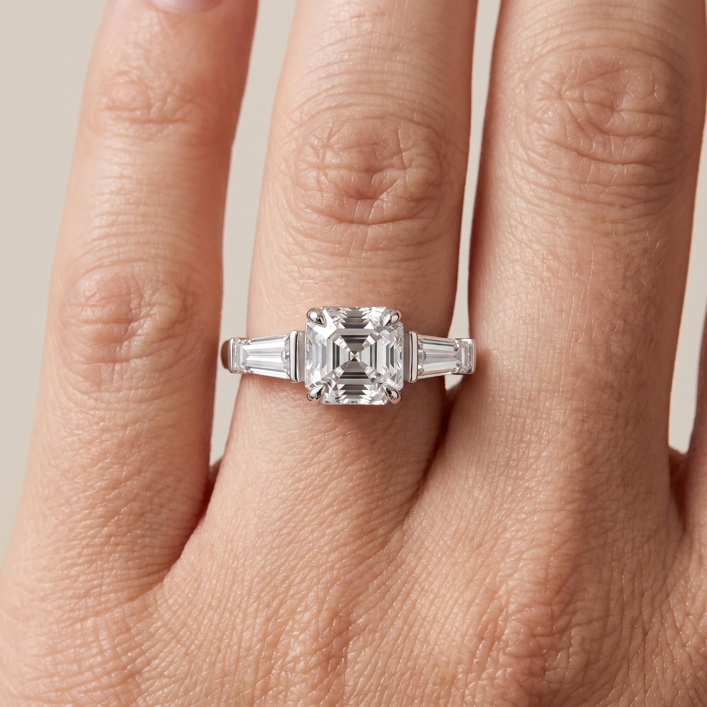 Layla Tapered Baguette Asscher Diamond Ring in Platinum - lifestyle.jpg