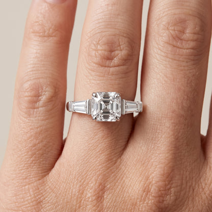 Layla Tapered Baguette Asscher Diamond Ring in Platinum - lifestyle.jpg