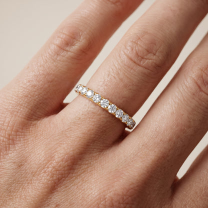 Alice Micropavé Round Diamond Eternity Band in Yellow Gold - lifestyle.jpg