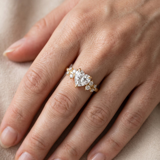 Mirabelle Cluster Heart Diamond Engagement Ring in Yellow Gold - lifestyle.jpg