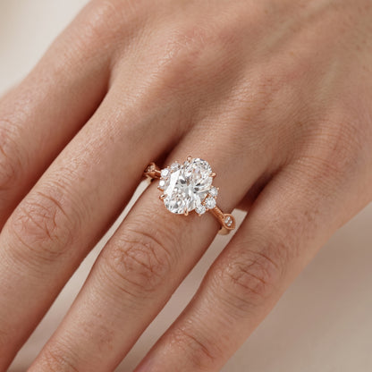 Naomi Vintage Milgrain Oval Diamond Engagement Ring in Rose Gold - lifestyle.jpg