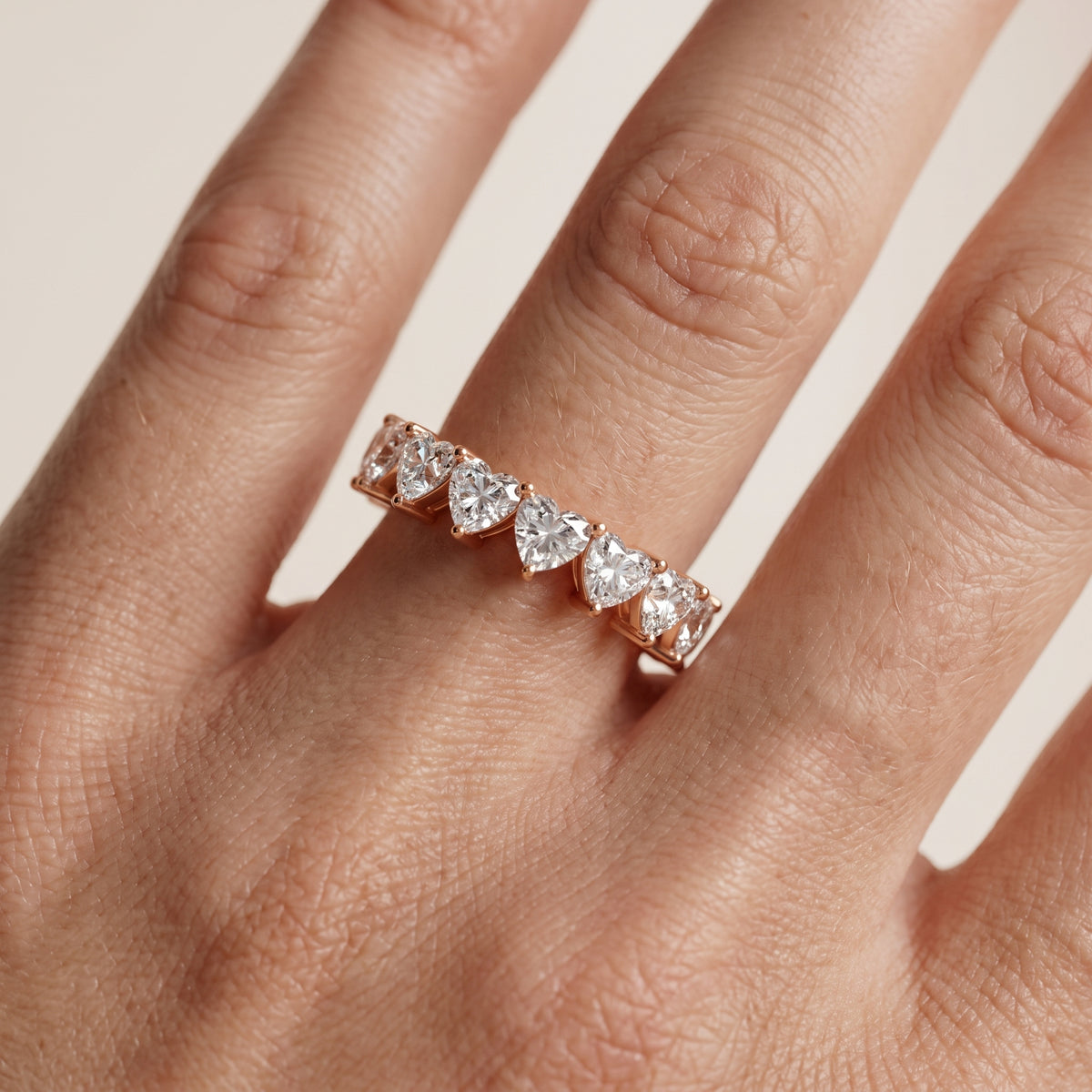 Harper Shared Prong Heart & Cushion Diamond Eternity Band in Rose Gold - lifestyle.jpg