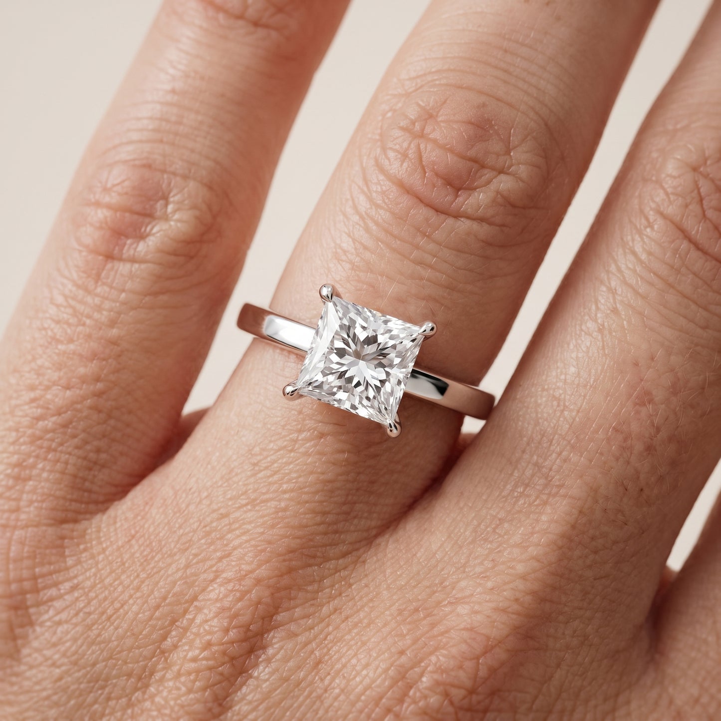 Kaia Solitaire Princess Diamond Ring in Platinum - lifestyle.jpg