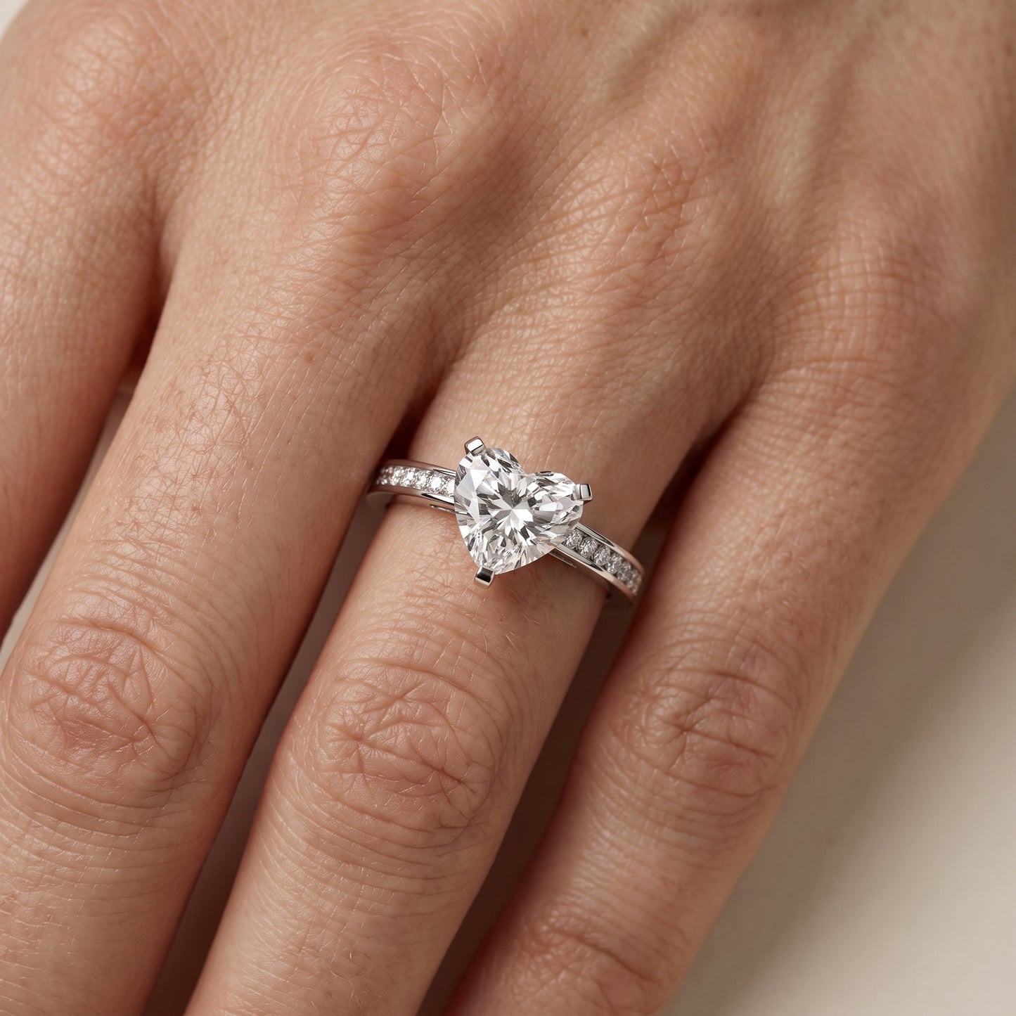 Tessa Solitaire Channel Set Heart Diamond Engagement Ring in Platinum - lifestyle.jpg
