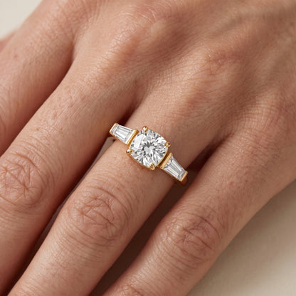 Layla Tapered Baguette Cushion Diamond Ring in Yellow Gold - lifestyle.jpg