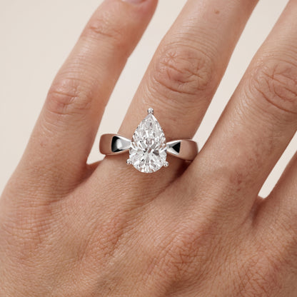 Talia Solitaire Twist Pear Diamond Engagement Ring in Platinum - lifestyle.jpg