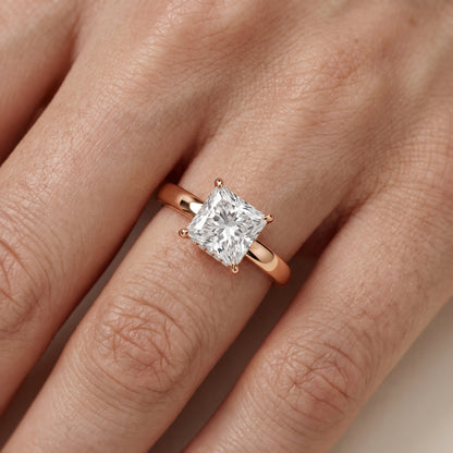Lara Hidden Halo Princess Diamond Engagement Ring in Rose Gold - lifestyle.jpg