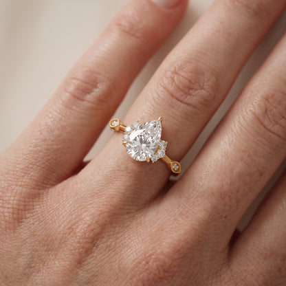 Naomi Vintage Milgrain Pear Diamond Engagement Ring in Yellow Gold - lifestyle.jpg